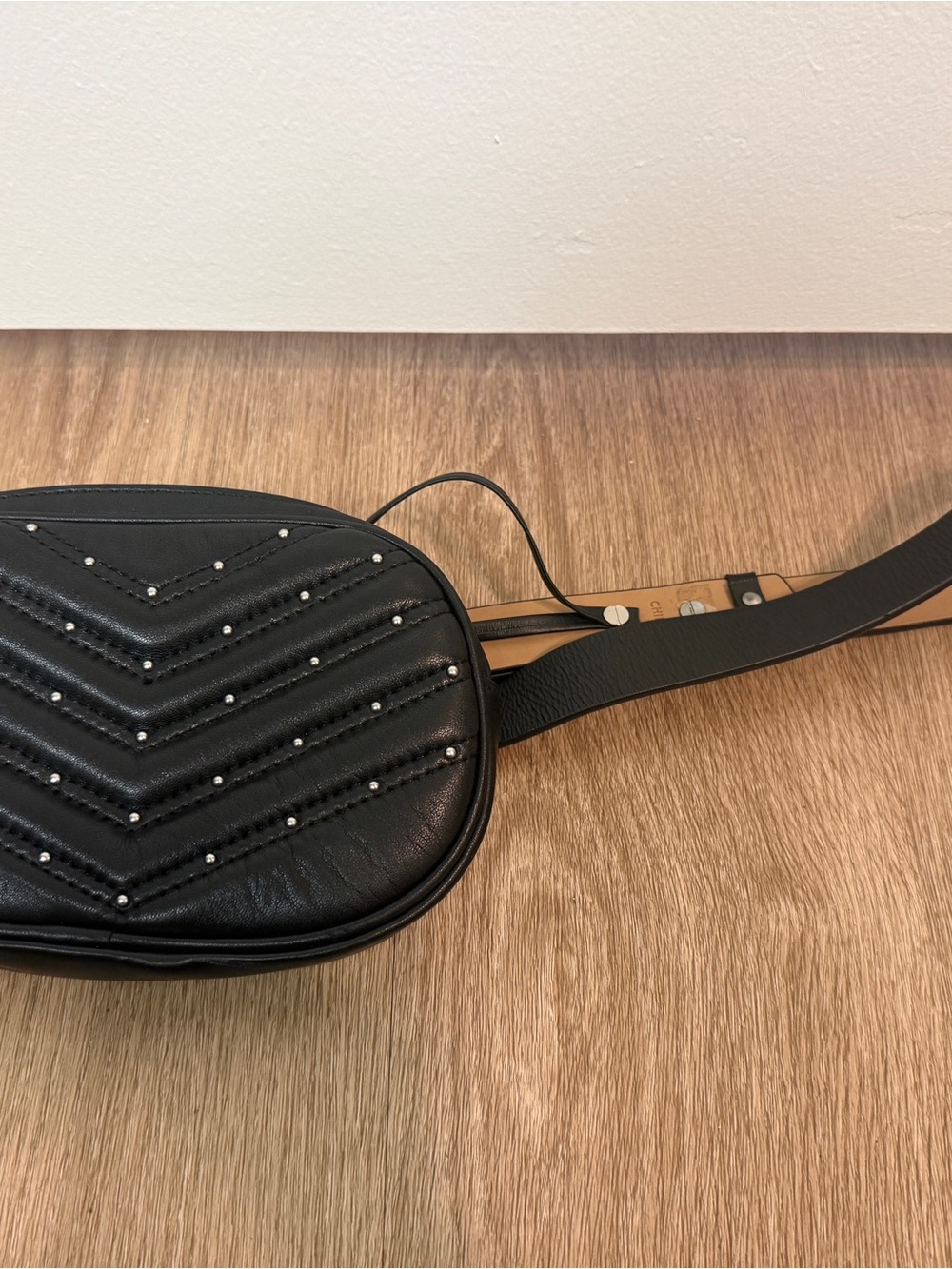 Never Used Rebecca Minkoff Black Studded Quilted Leather Waist Bag